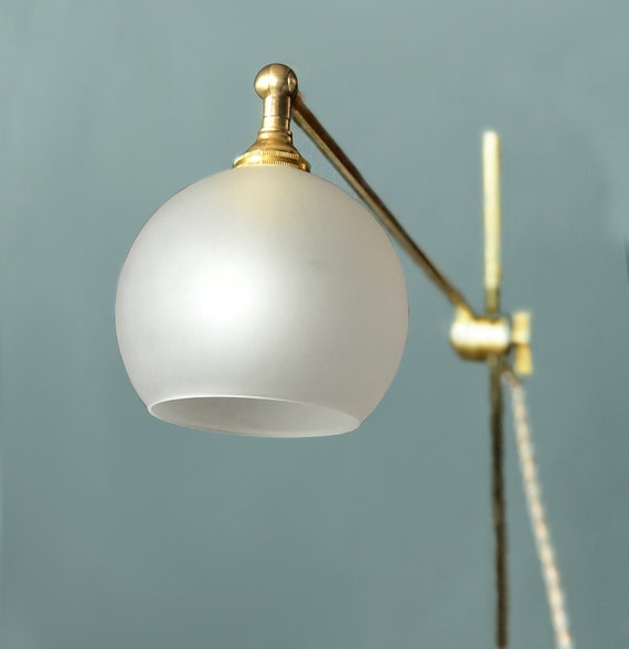 Floor Lamp Libby White Marble And Brass Task Light Reading Petite