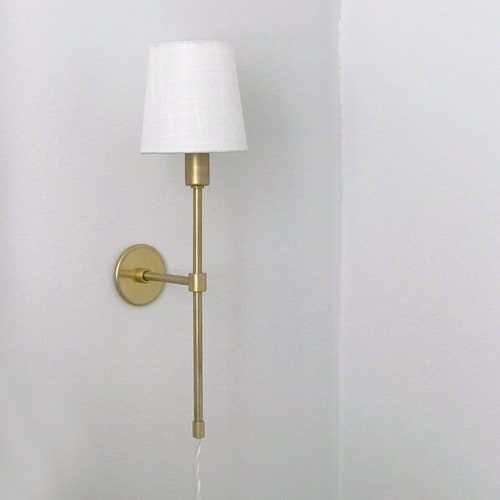 Plug-in Wall Sconce Light Brass Wall Sconce Light - Etsy