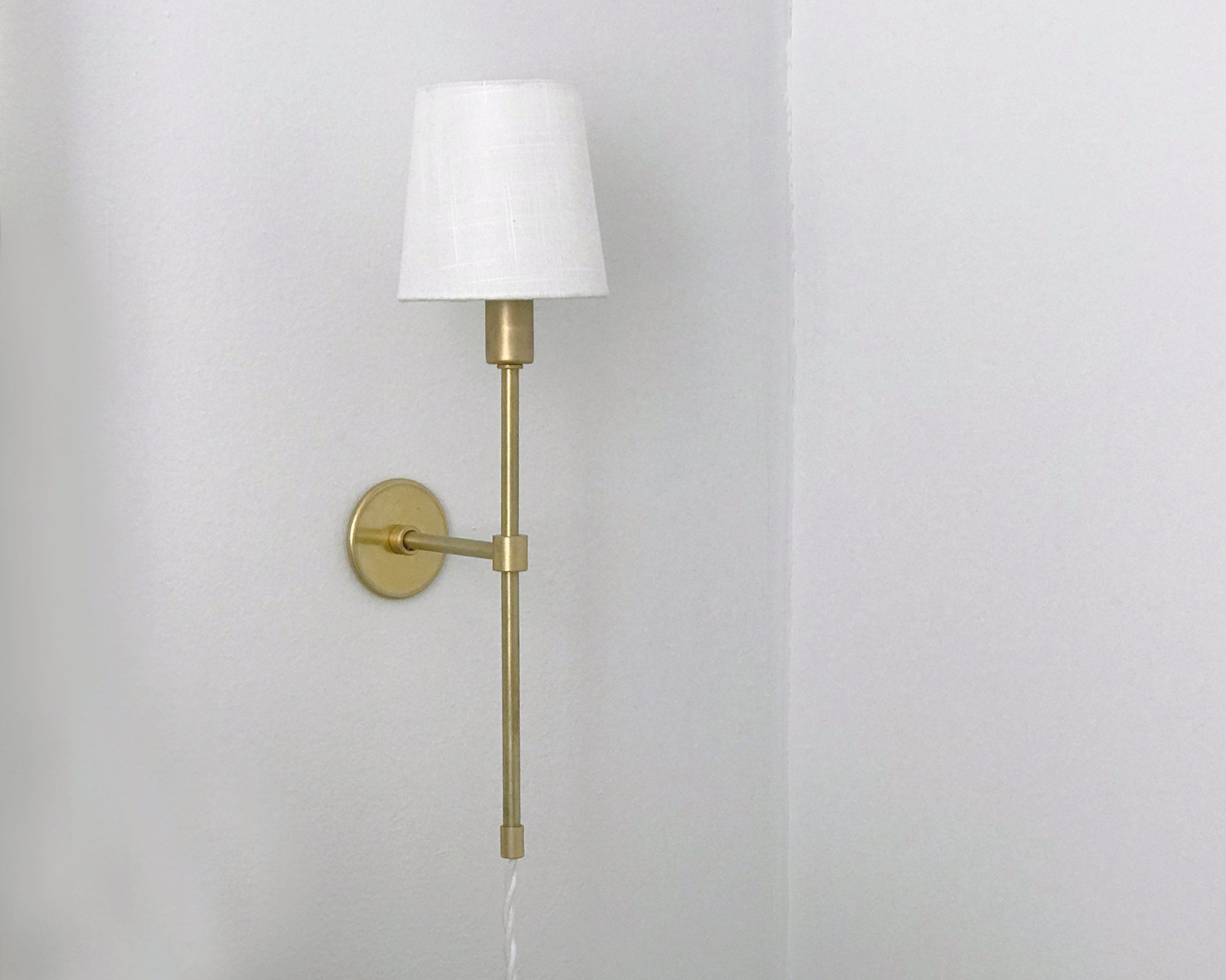 Plug in Wall Sconce Council Sconce Solid Brass Bedside Light