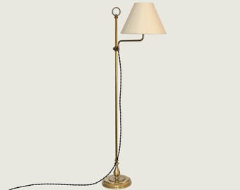 Adjustable Brass Floor Lamp • Vintage-Inspired Cottage Style Reading Light