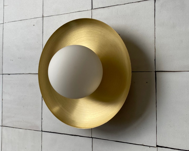 Brushed Brass Sconce Pearl Bathroom Vanity Light Modern Wall Art image 2