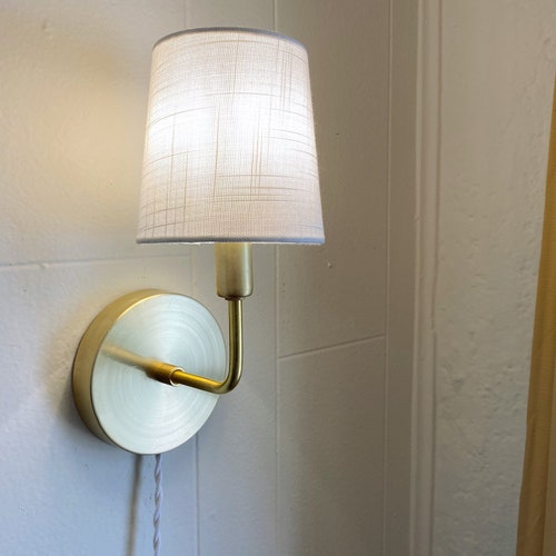 Japandi Plug in Wooden Wall Lamp White Etsy