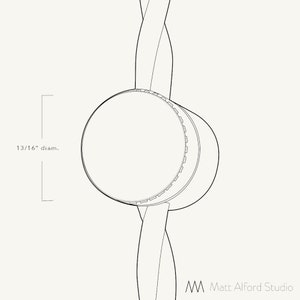 May include: A black and white line drawing of a ceiling light fixture with a round, 13/16" diameter base. The fixture has a twisted cord design.