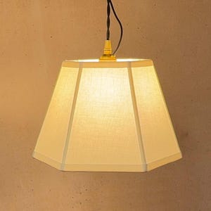 Hex-Shade Pendant Light • English Cord Pendant • Fabric Twist Cord Pendant