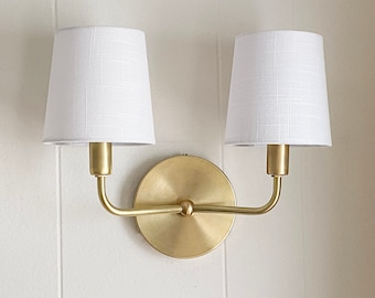 Solid Brass Double-Sconce • Dean • Hand-formed Contemporary Wall Light