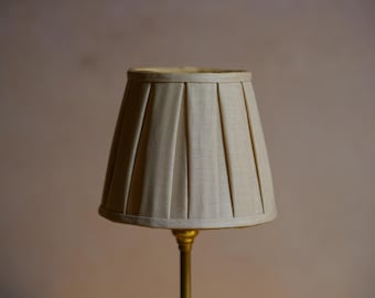 Pleated Linen Candelabra Shade • Brown Linen Chandelier Lampshade