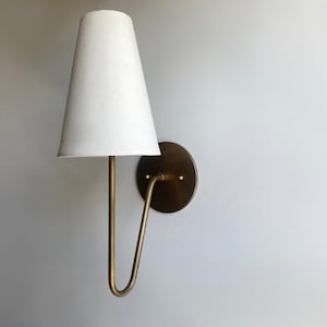 Aged Brass Wall Sconce Scoop Sconce Multiple Finishes Black Wall Light Bathroom Vanity Sconce image 3