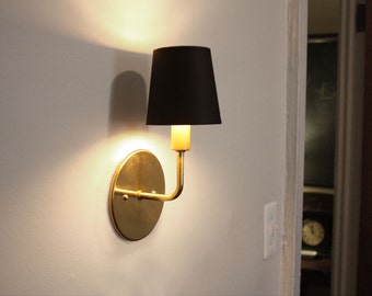 Brass sconce • Dean • Transitional wall lighting • Hollywood Regency sconce • Modern elegant light