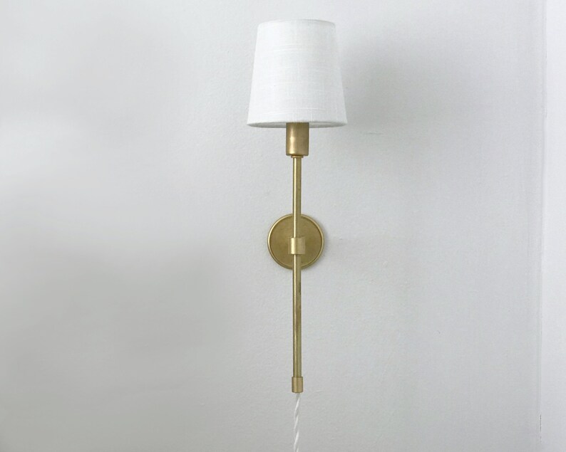 Plug in Wall Sconce Council Sconce Solid Brass Bedside Etsy Australia