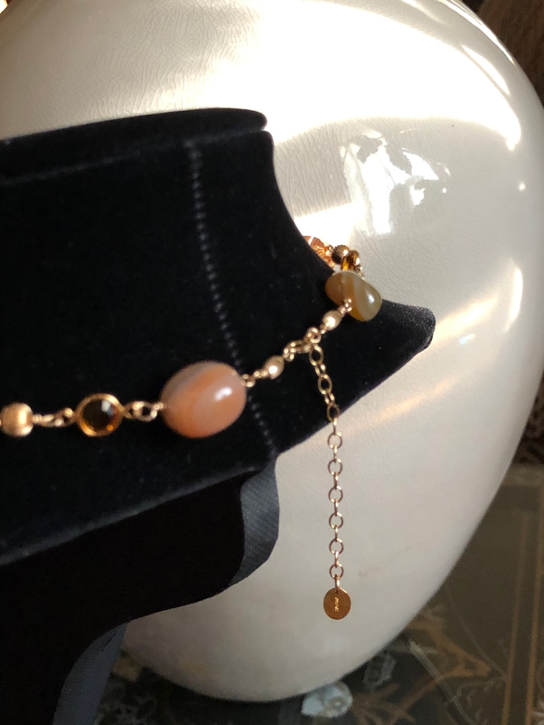 Topaz and Gold Necklace Carnelian