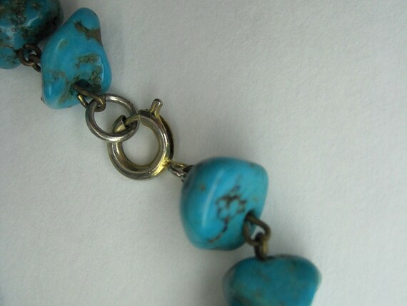 Vintage 60s turquoise chunk necklace - image 4