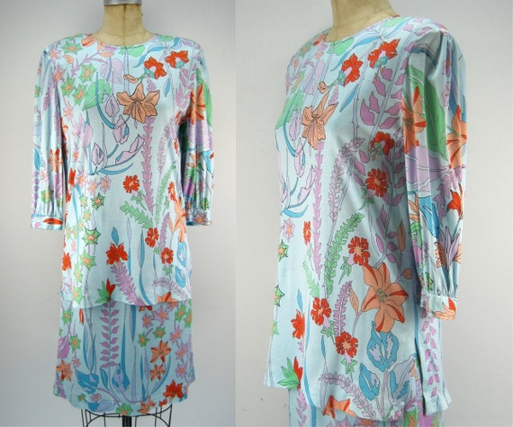Vintage 80s Miss Bessi top and skirt set, Averardo
