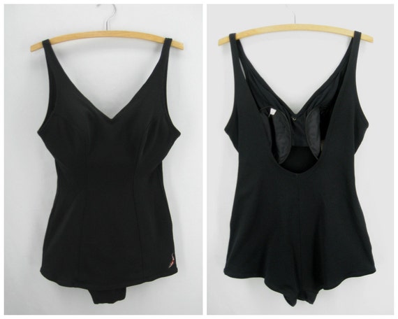 Vintage 50s Jantzen swimsuit, 1950s black swimsuit