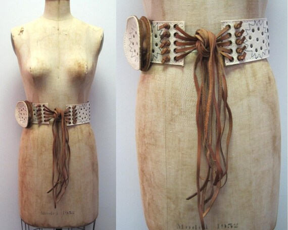 Rare vintage 70s Vera Neumann belt, vintage hippie