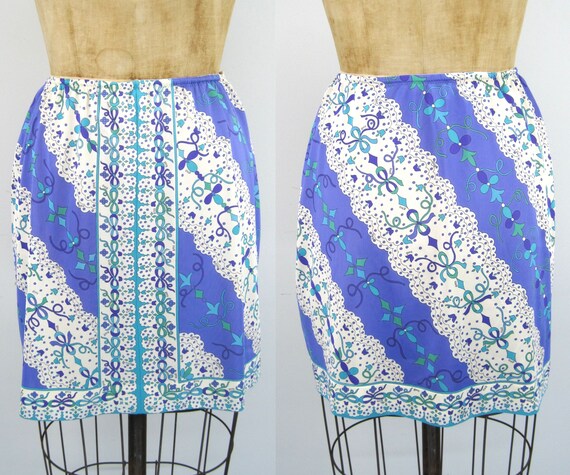 60s EPFR mini slip, floral half slip, patterned sl