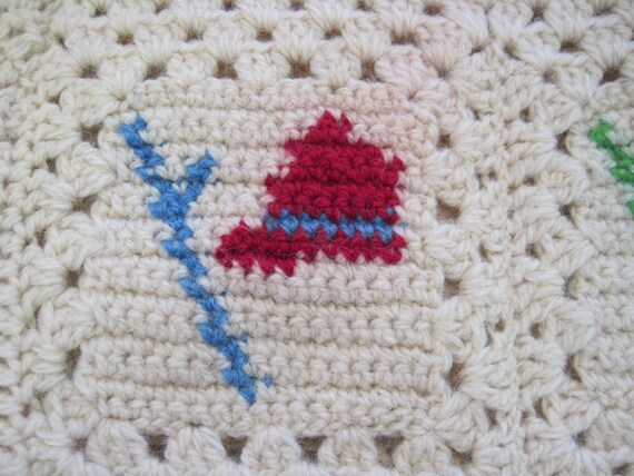 Vintage 70s/80s crochet wool sweater, Irish sweat… - image 4