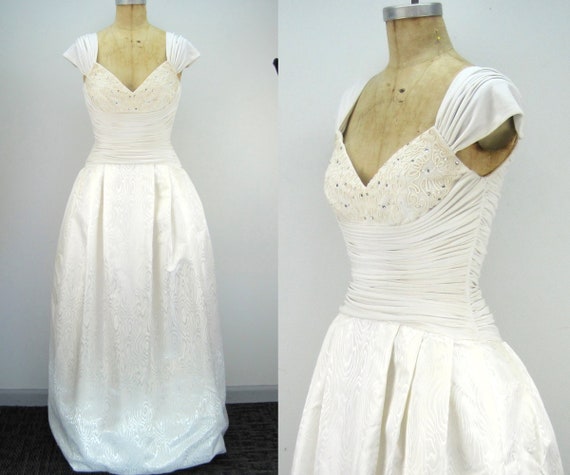 80s white gown, Morton Myles gown, wedding dress,