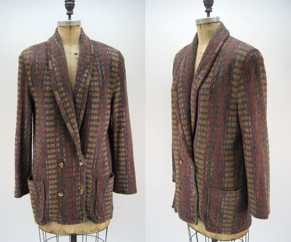 80s sweater jacket, Betty Hanson & Co, boyfriend jacket, 80s blazer