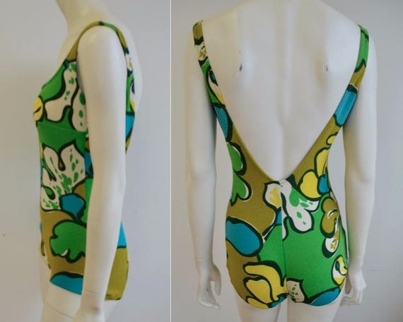 Vintage 60s/70s swimsuit, vintage one piece swims… - image 2