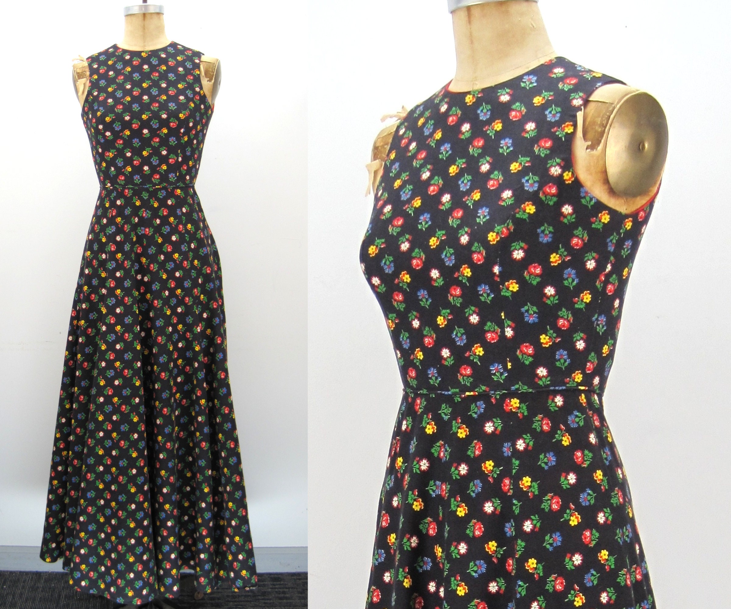 70s Floral Accordion Maxi Skirt main image 0
