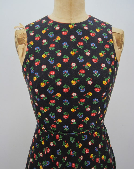 70s floral maxi dress, full skirt dress - image 3