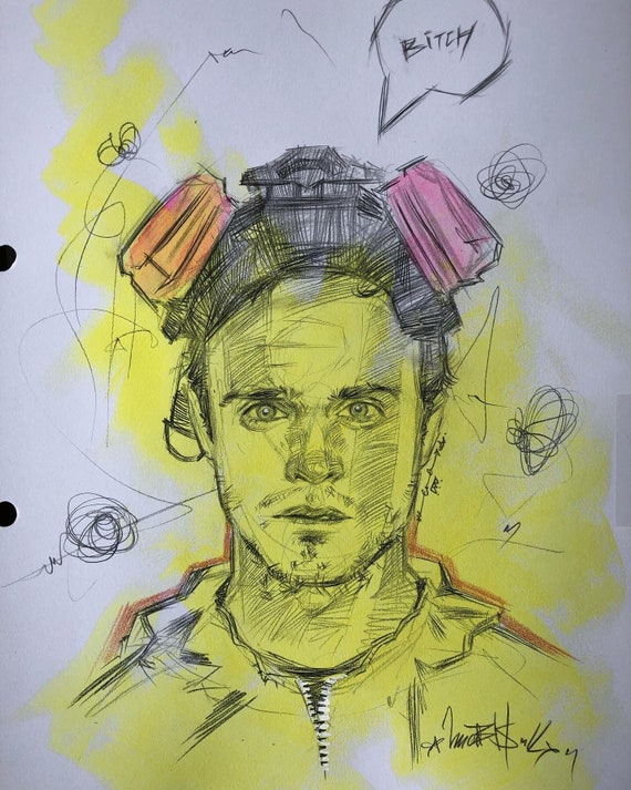 Breaking Bad Jesse Pinkman Fan Art ORIGINAL Portrait Sketch - Etsy