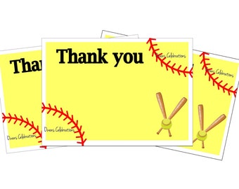 Greeting Card Rainbow Thank You Card PRINTABLE Team Thank You Card for Softball Coach Instant Download