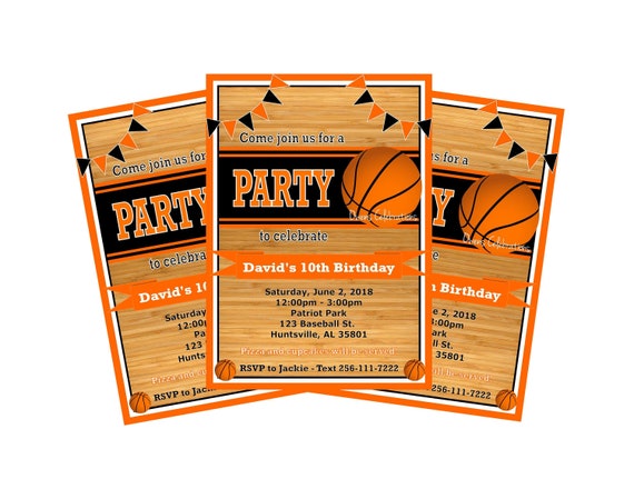 Basketball Court Party Invitation Basketball Birthday Etsy Basketball Court Party Invitation Basketball Birthday Etsy