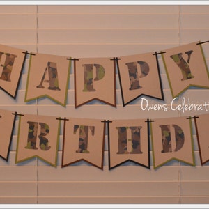 Camo Happy Birthday Banner Military Happy Birthday Banner - Etsy