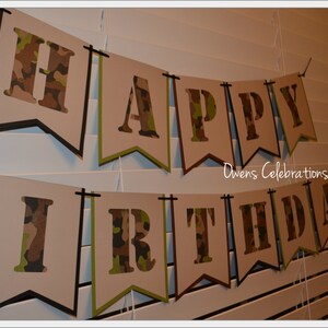 Camo Happy Birthday Banner Military Happy Birthday Banner - Etsy