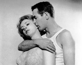 HUSTLER - 1961 - 1 fotografía original brillante de 8x10 - Hunk PAUL NEWMAN + Sexy Piper Laurie