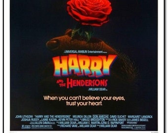 HARRY And THE HENDERSONS - 1987 - Original 27x41 Movie Poster - John Lithgow - Bigfoot - Sasquatch