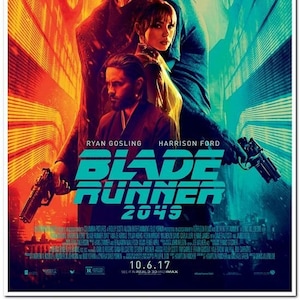 BLADE RUNNER 2049 - 2017 - Póster original de la película a dos caras - Estilo final - Ryan Gosling, Harrison Ford, Dave Bautista, Robin Wright