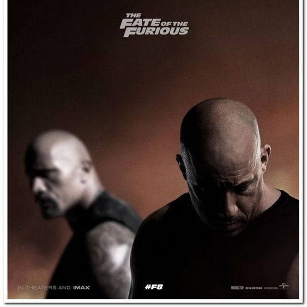 FATE of THE FURIOUS - 2017 - Original 27x40 Movie Poster - Vin Diesel, The Rock, Jason Statham, Michelle Rodriguez - Advance Style A