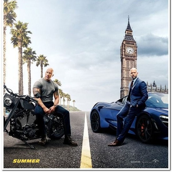 FAST AND FURIOUS: Hobbs & Shaw - 2019 - Original 27x40 Movie Poster - Dwayne Johnson, Jason Statham, Idris Elba - Advance Style A