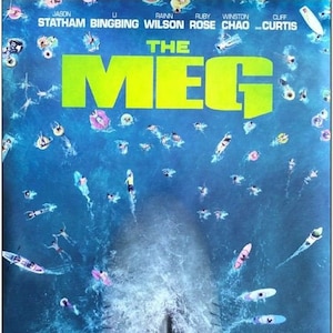 MEG - 2018 - original D/S 27X40 Advance Movie Poster - RUBY ROSE, Jason Statham, Jessica McNamee, Rainn Wilson - Sharks