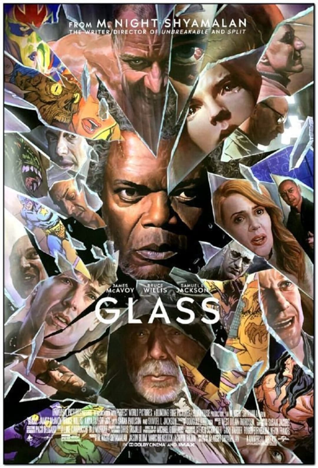 GLASS 2019 Original 2sided 27X40 Movie Poster Final Style With Credits