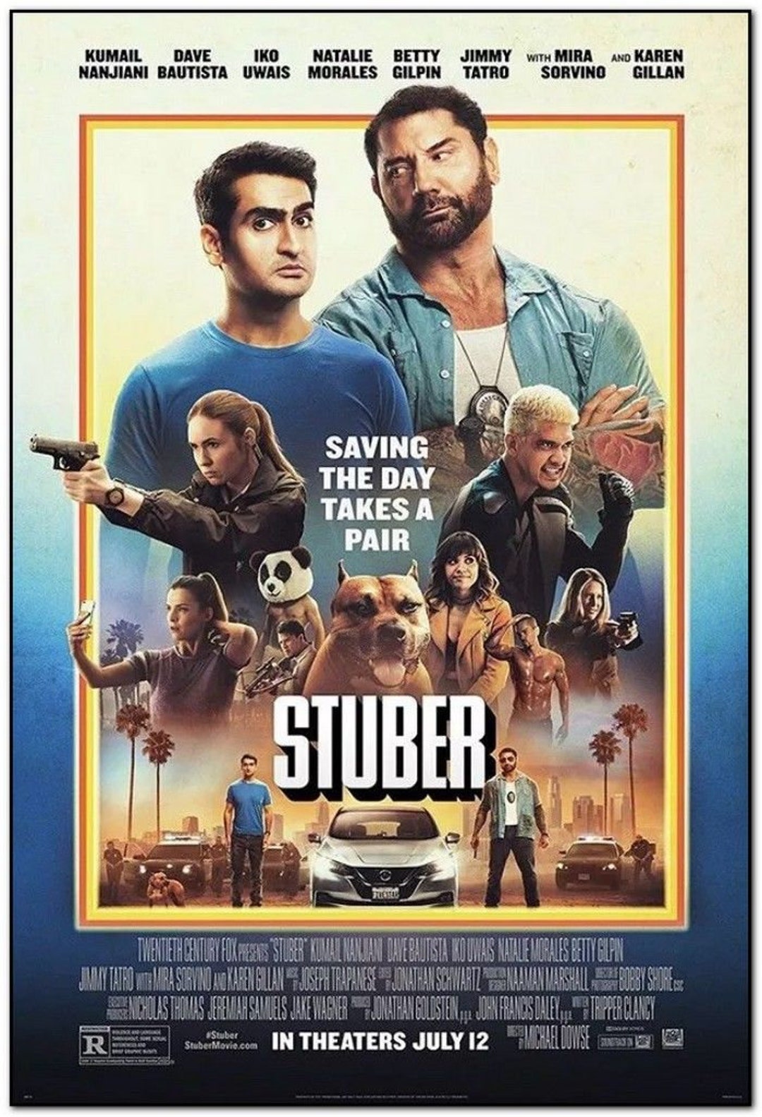 STUBER 2019 DAVE BAUTISTA, Mira Sorvino, Kumail Nanjiani