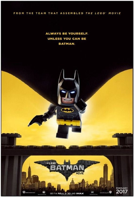 LEGO BATMAN MOVIE 2017 Original 27x40 Movie Poster Advance Style A Will Arnett Jenny Slate Ralph Fiennes