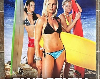 BLUE CRUSH - 2002 original 27x40 Final Movie Poster - Kate Bosworth, Michelle Rodriguez - SURFING