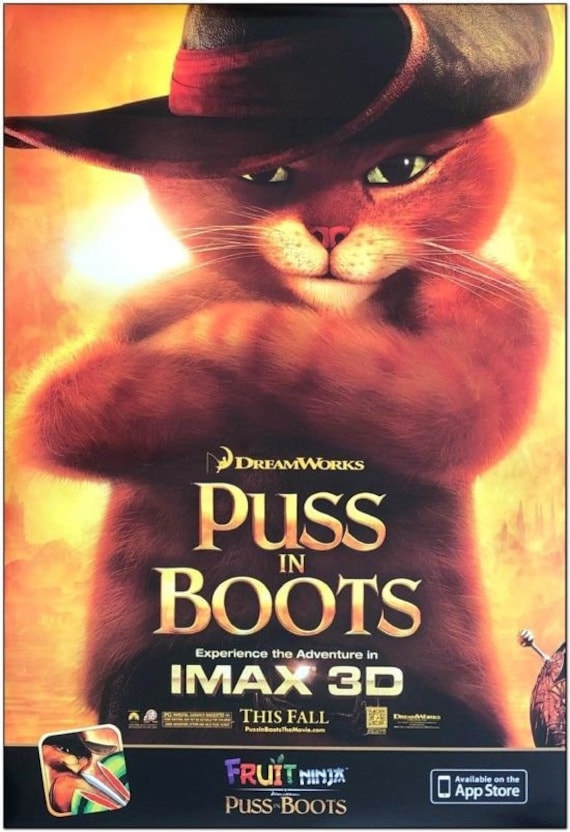 PUSS IN BOOTS 2011 original 27X40 Advance Movie Poster