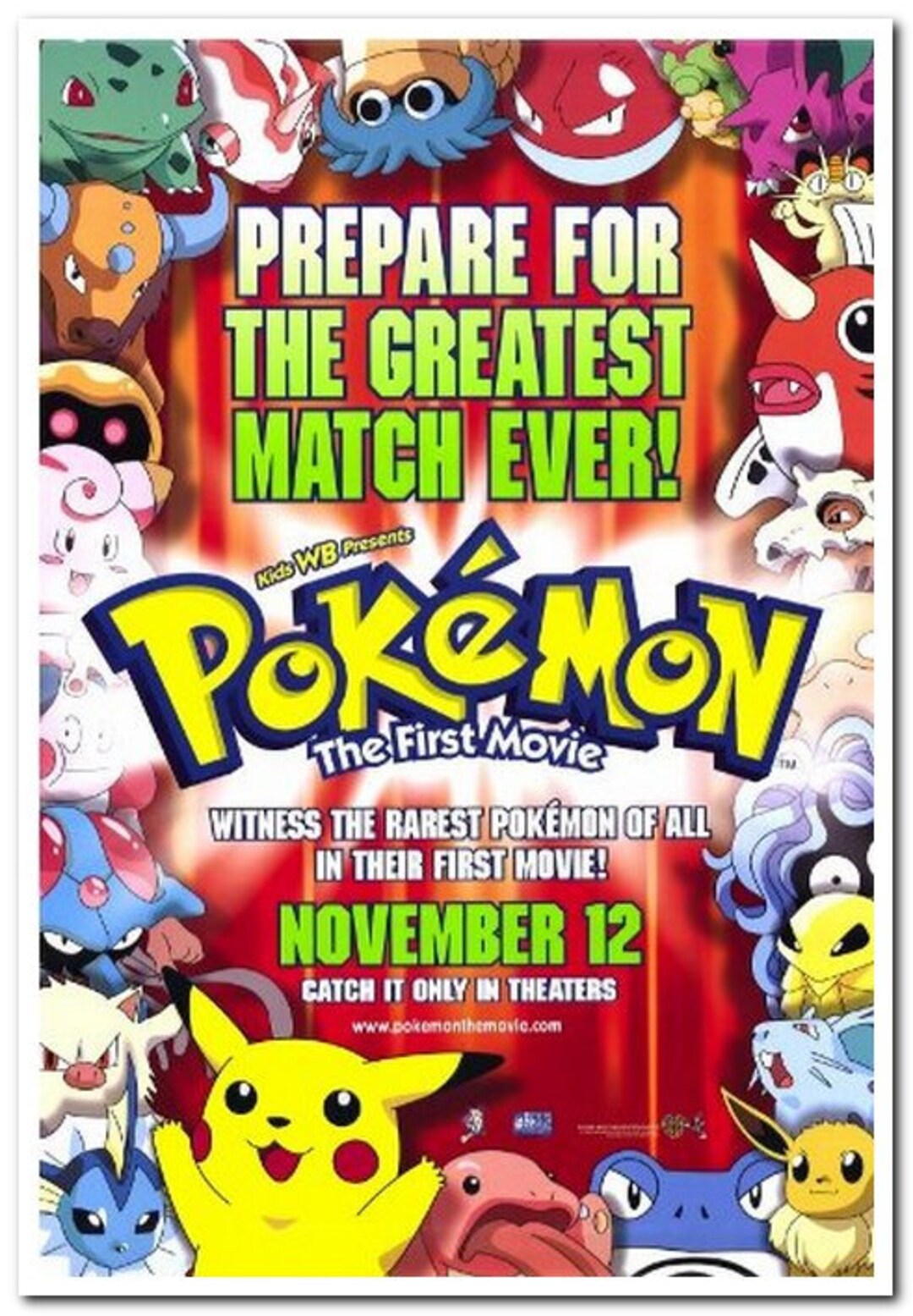 POKEMON THE 1ST MOVIE 1999 Original 1sheet Movie Poster Etsy