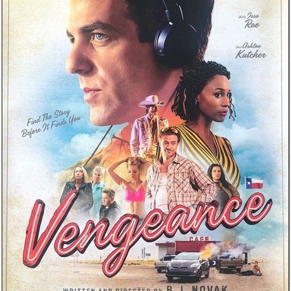 VENGEANCE - 2022 - Original 1-Sheet Movie Poster - International Style - B.J. NOVAK, Boyd Holbrook, Dove Cameron, Issa Rae, Ashton Kutcher