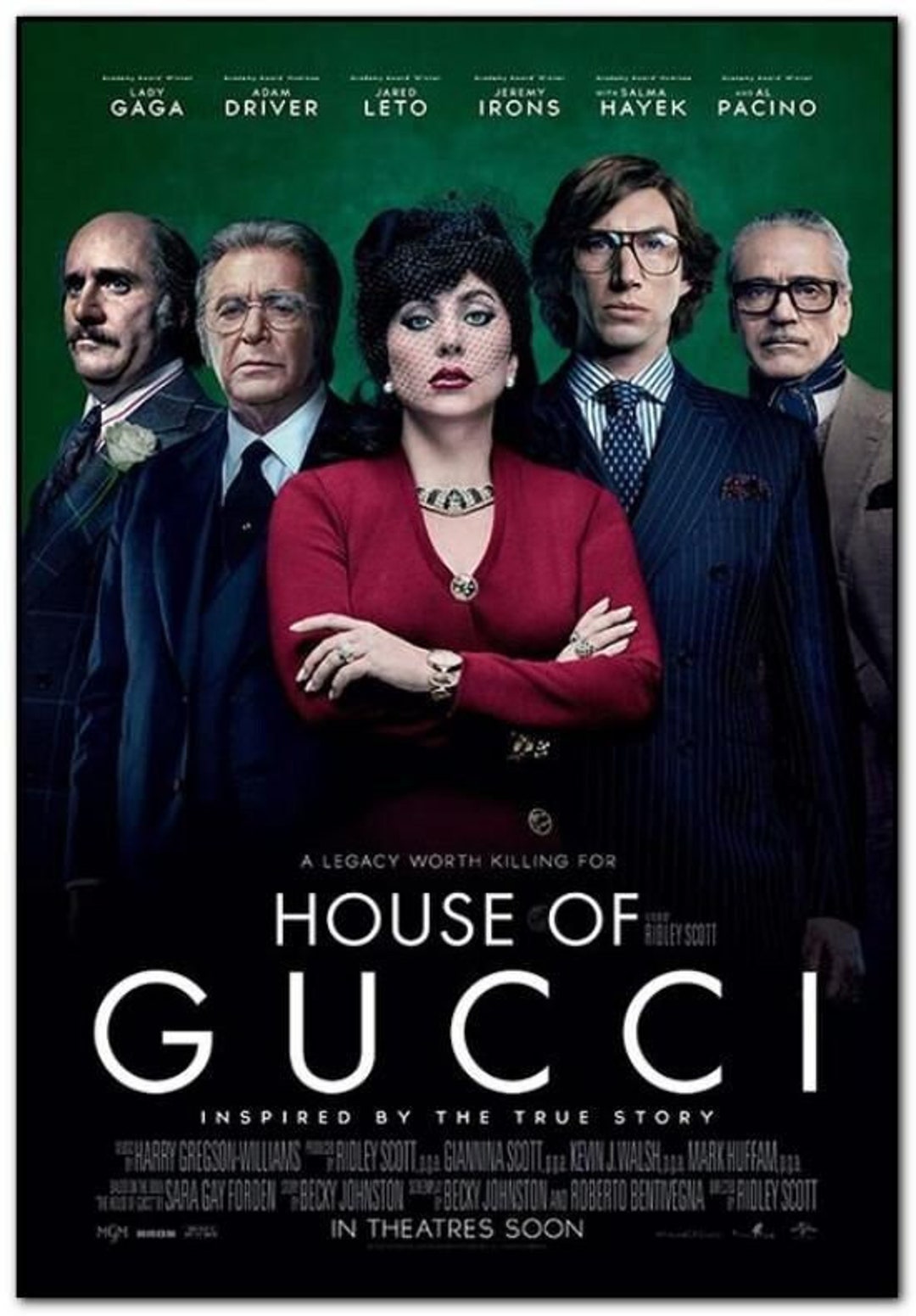 HOUSE OF GUCCI 2021 Original D/S 27X40 Movie Poster Green Style Lady