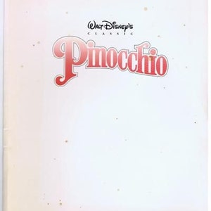 Pinocchio Lettering PINOCCHIO - R92 - Original DISNEY Studio Issued Press Kit With 4 Glossy ...