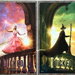 WICKED - 2024 - original 11 x 17 Mini Poster - 2-Sided!! - ARIANA GRANDE on one side, Cynthia Erivo on the other!