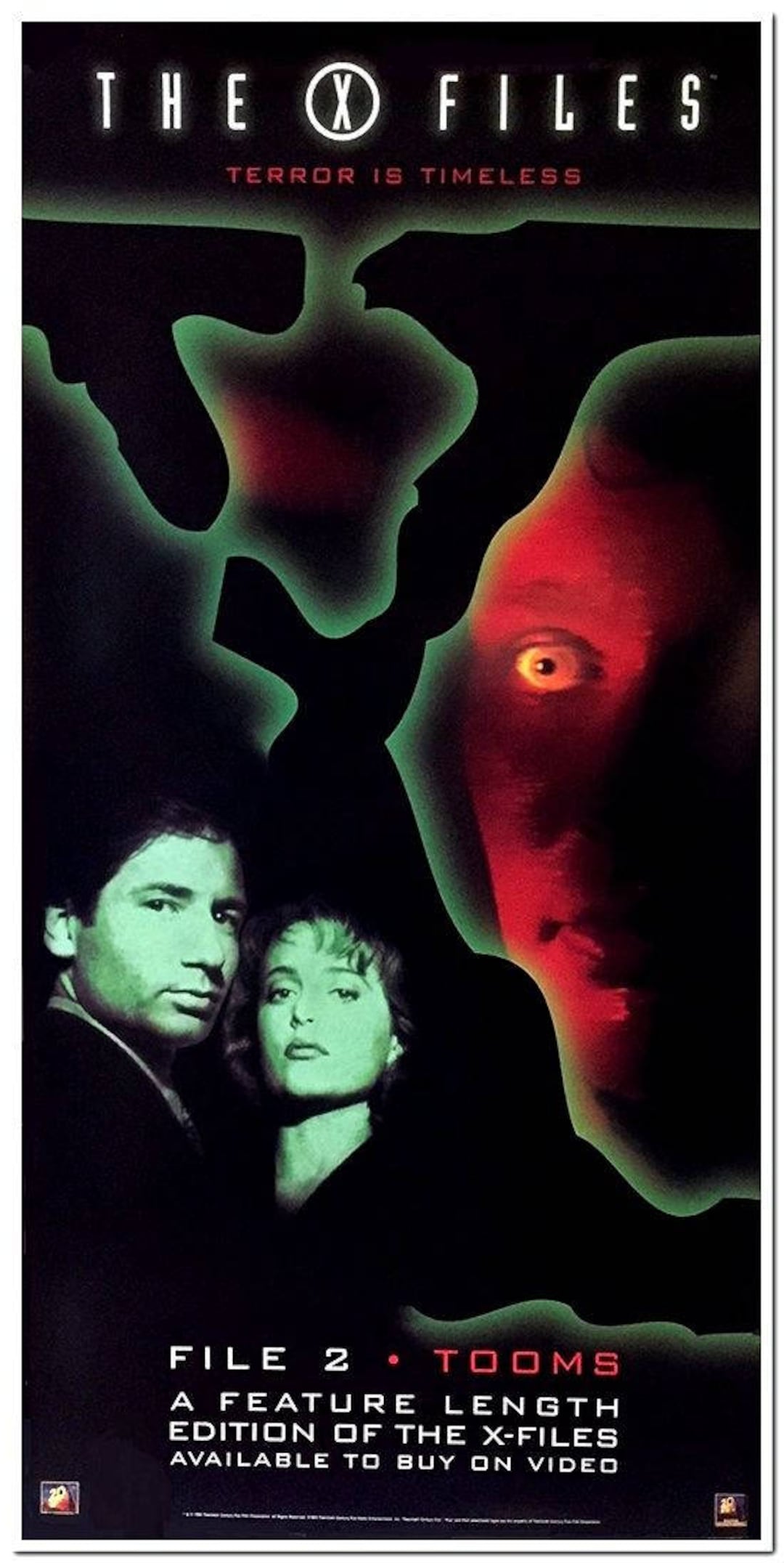 XFILES File 2 Tooms 1996 Original UK DVD Poster David Duchovny