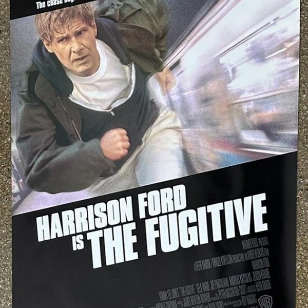 FUGITIVE - 1993 - Original Rolled 1-Sheet Movie Poster - Final Style - HARRISON FORD, Tommy Lee Jones