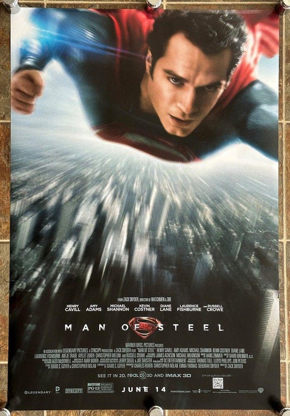 SUPERMAN: MAN of STEEL 2013 Original 1-Sheet Movie Poster Regular  Style 2-Sided Henry Cavill, Amy Adams