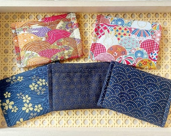 kimono zijde met de hand genaaid met de hand geverfd Tassen & portemonnees Portemonnees & Geldclips Portemonnees Koi patroon Hergebruikte yukata materiaal yukata portemonnee Indigo 